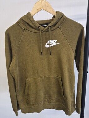 Nike Olive Crewneck Pullover with White Swoosh